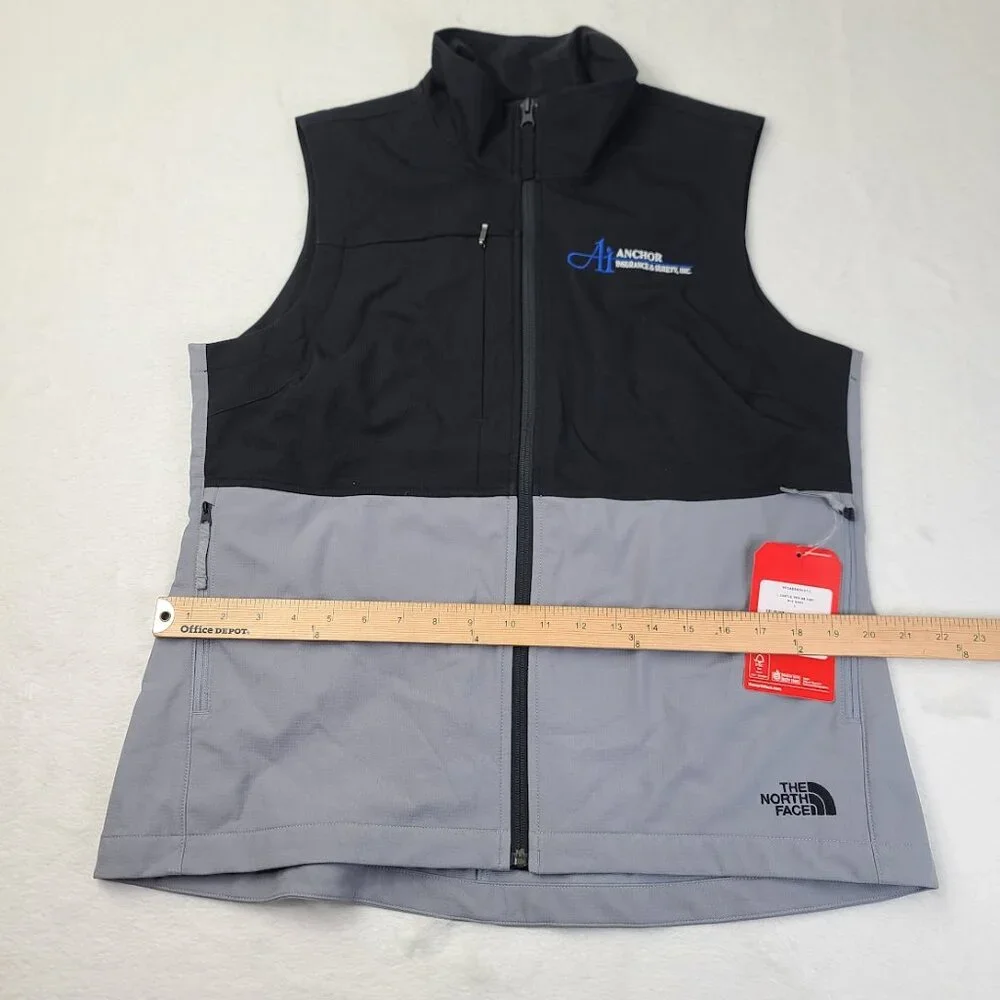 The North Face Men's Black Gray Castle‎ Rock Soft Shell Basic Vest Size L